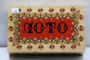 Vintage Lotto spel in houten kist