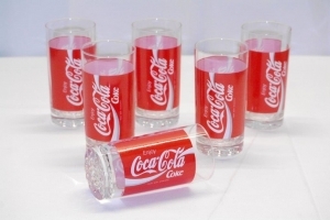 Zes vintage Coca-Cola glazen